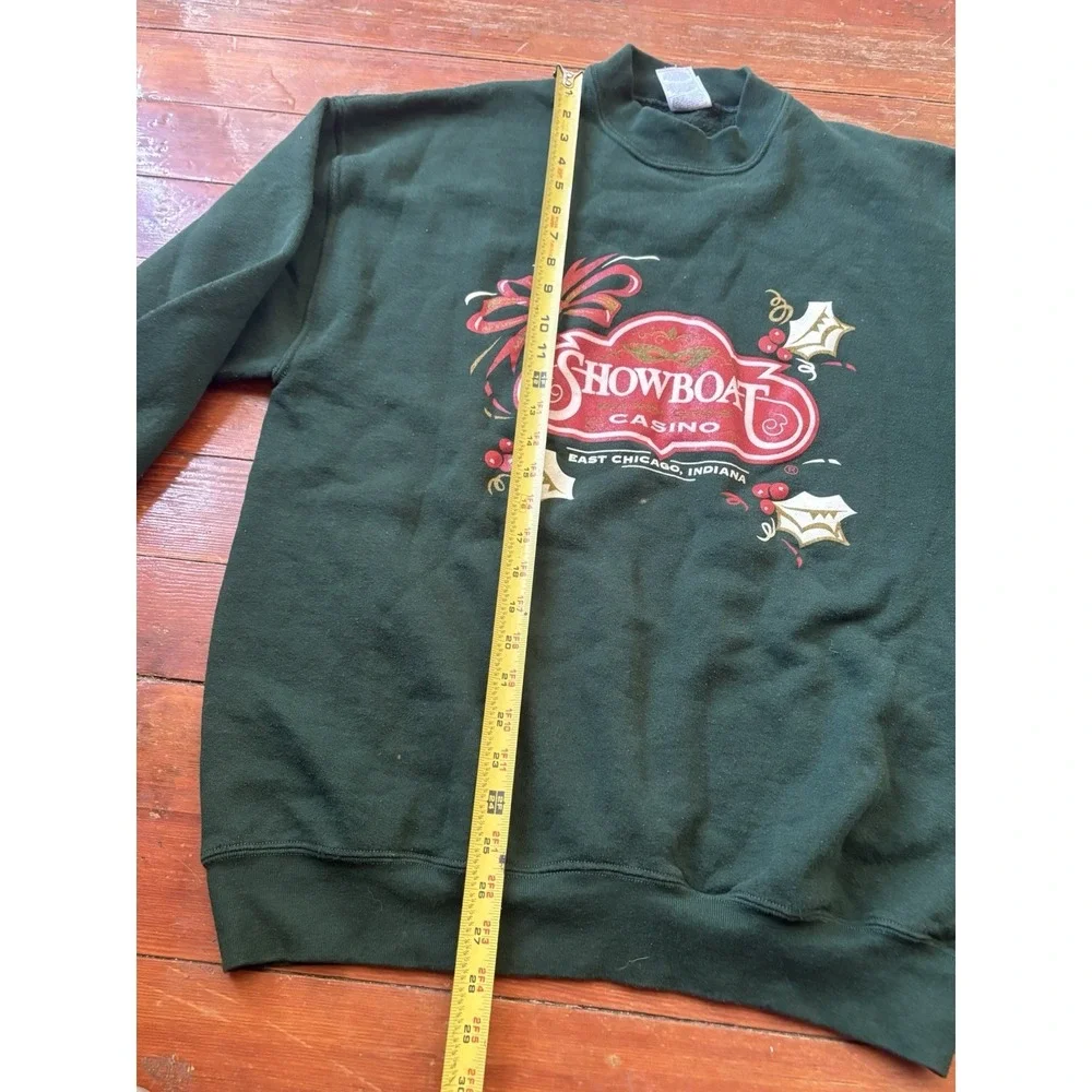 VINTAGE Showboat Las Vegas Casino Sweater Crewneck Indiana Green‎ Size XL